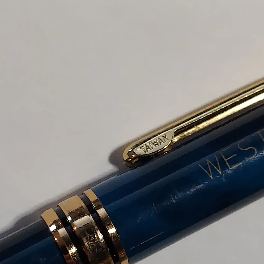 Blue‎ Refillable Ball Point Pen Gold Trim - Picture 3 of 10